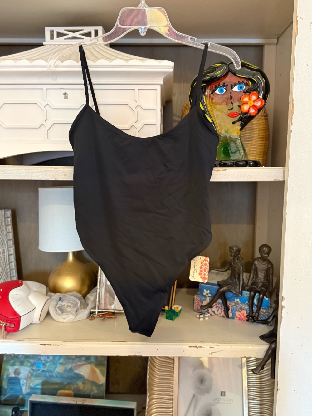 Toast Swim Small one piece swimsuit high cut radiant black Large L nw - Picture 3 of 5